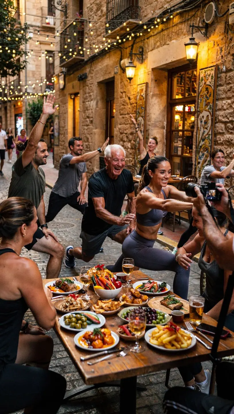 Grupo de personas practicando ejercicios de movilidad para prevenir la rigidez articular.