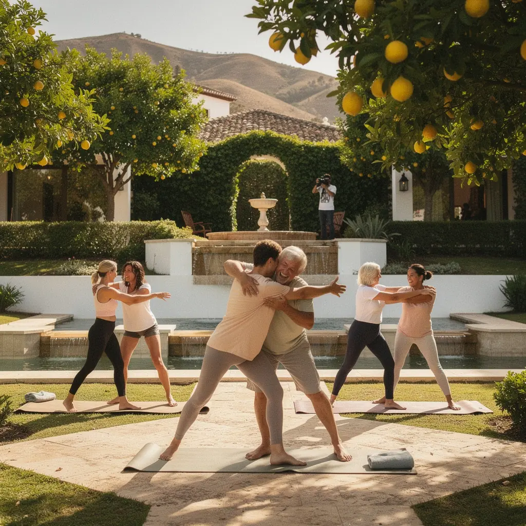 Grupo de personas practicando ejercicios de movilidad para prevenir la rigidez articular.