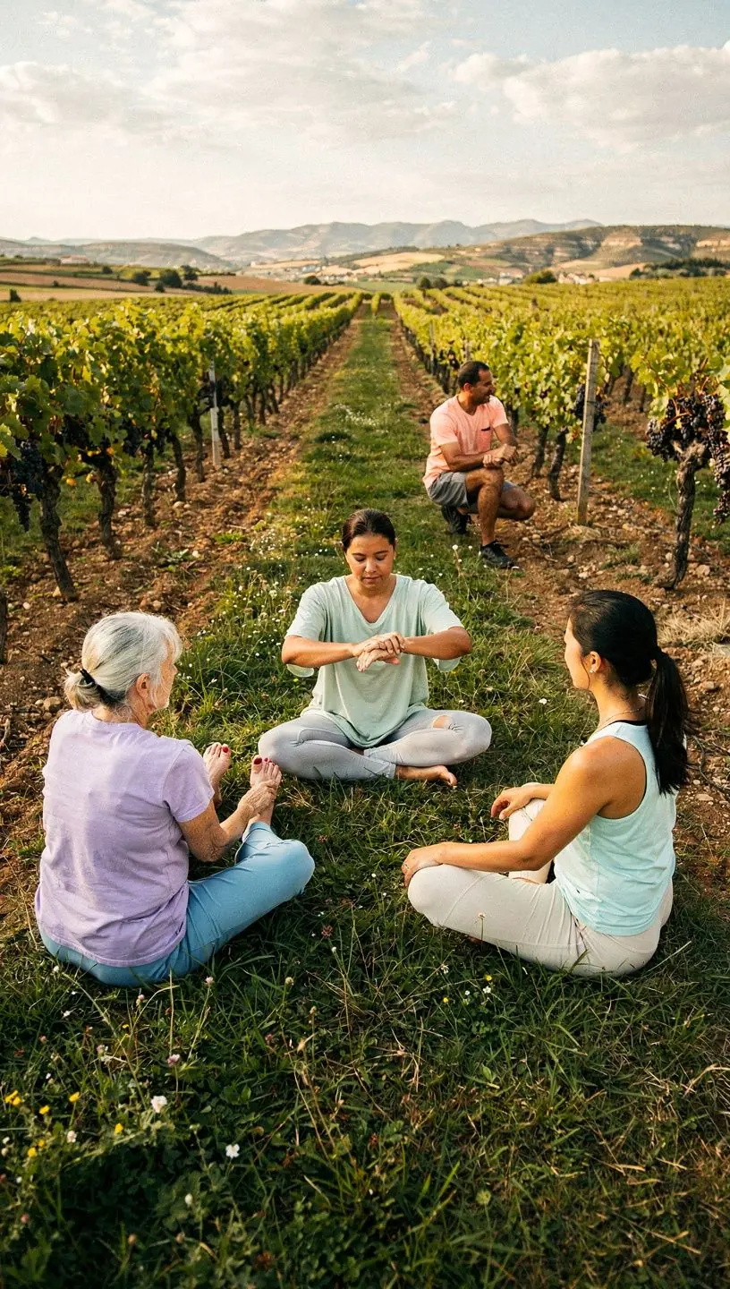 Grupo de personas practicando ejercicios de movilidad para prevenir la rigidez articular.