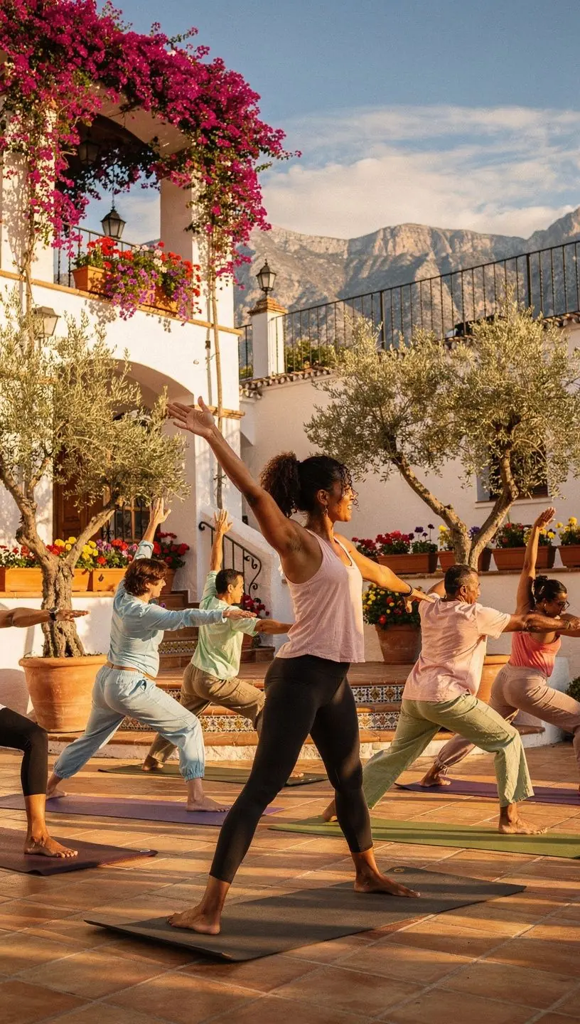 Persona realizando una postura de yoga que mejora la flexibilidad en las articulaciones.